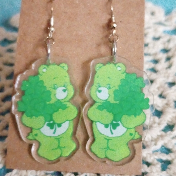 Care Bears Green Bear Earrings - Picture 3 of 3